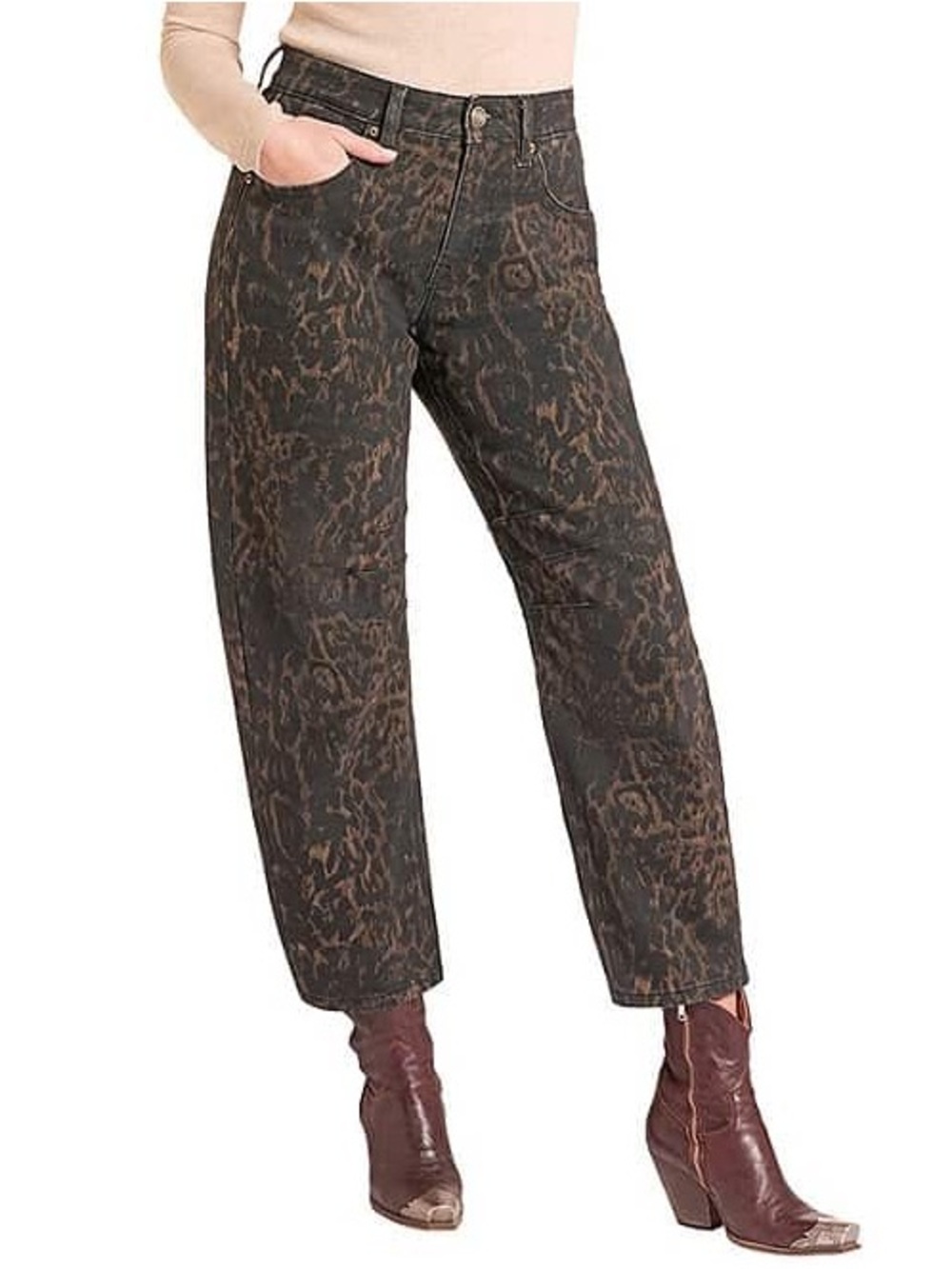 Leopard Barrel Jeans
